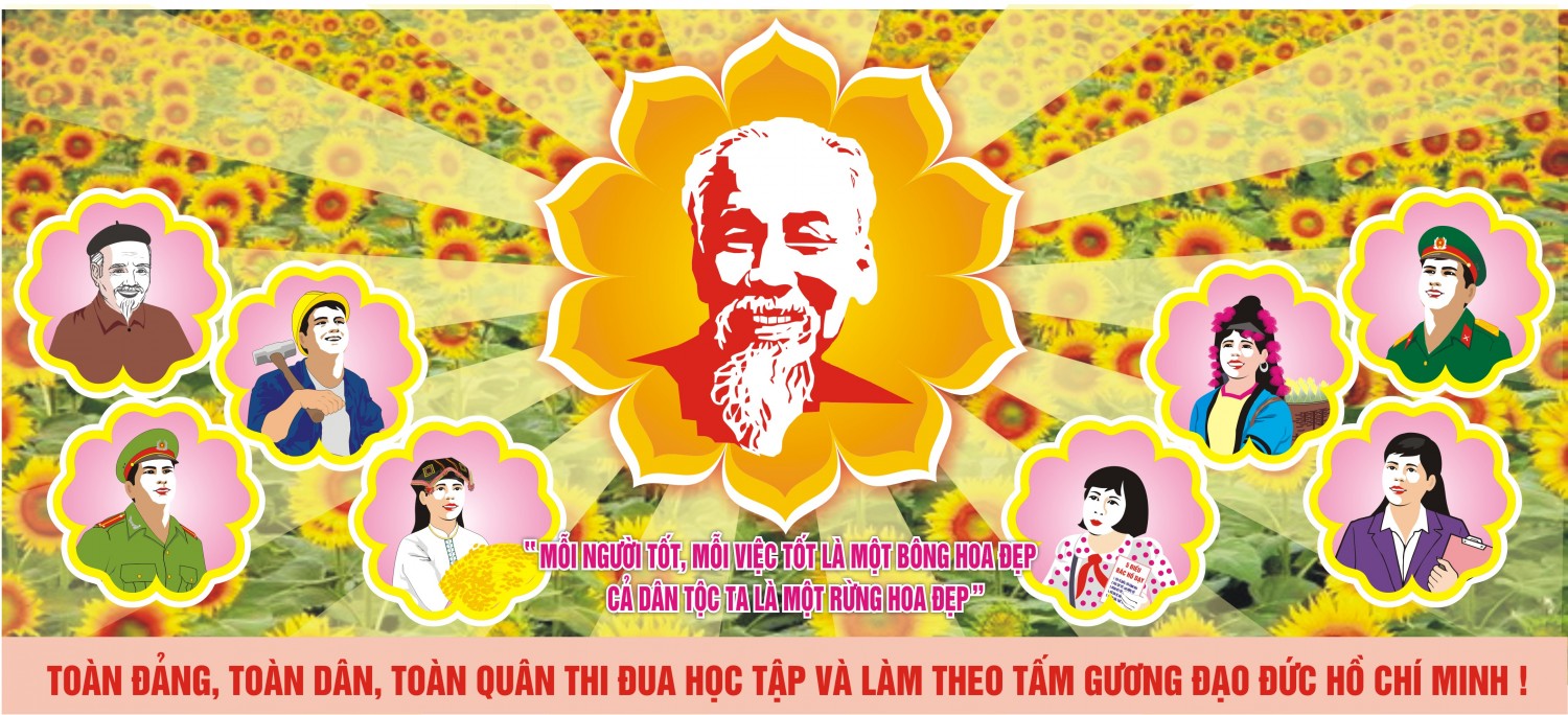 Tranh cổ động học tập và làm theo tấm 