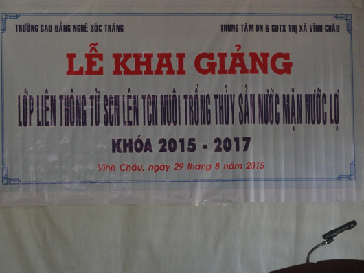 Lễ khai giảng lớp liên thông từ SCN lên TCN nuôi trồng thủy sản nước mặn nước lợ