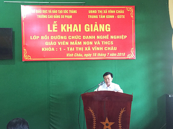 khai giảng lớp Bồi dưỡng tiêu chuẩn Chức danh nghề nghiệp Giáo viên mầm non và THCS.