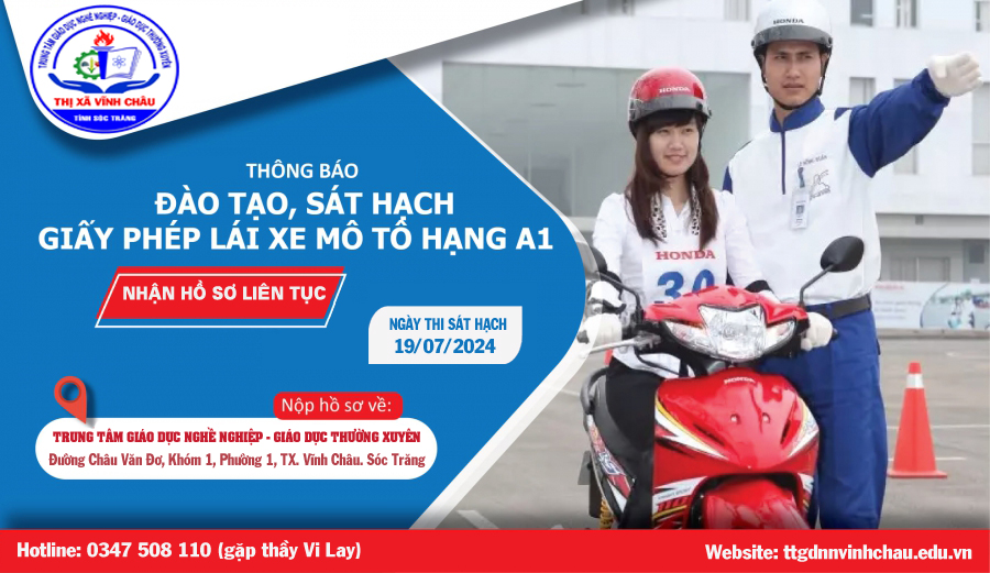 Thông báo lái xe hạng A1