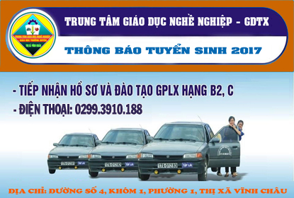 Thông báo tuyển sinh đào tạo lái xe ôtô hạng B2,C