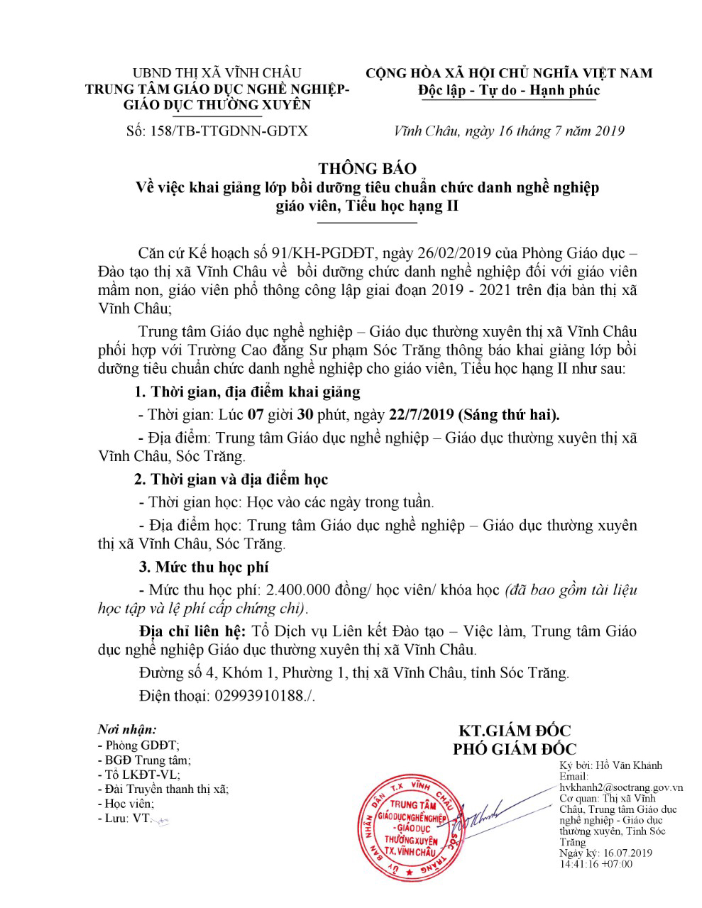 Khai giảng tiểu học hạng II