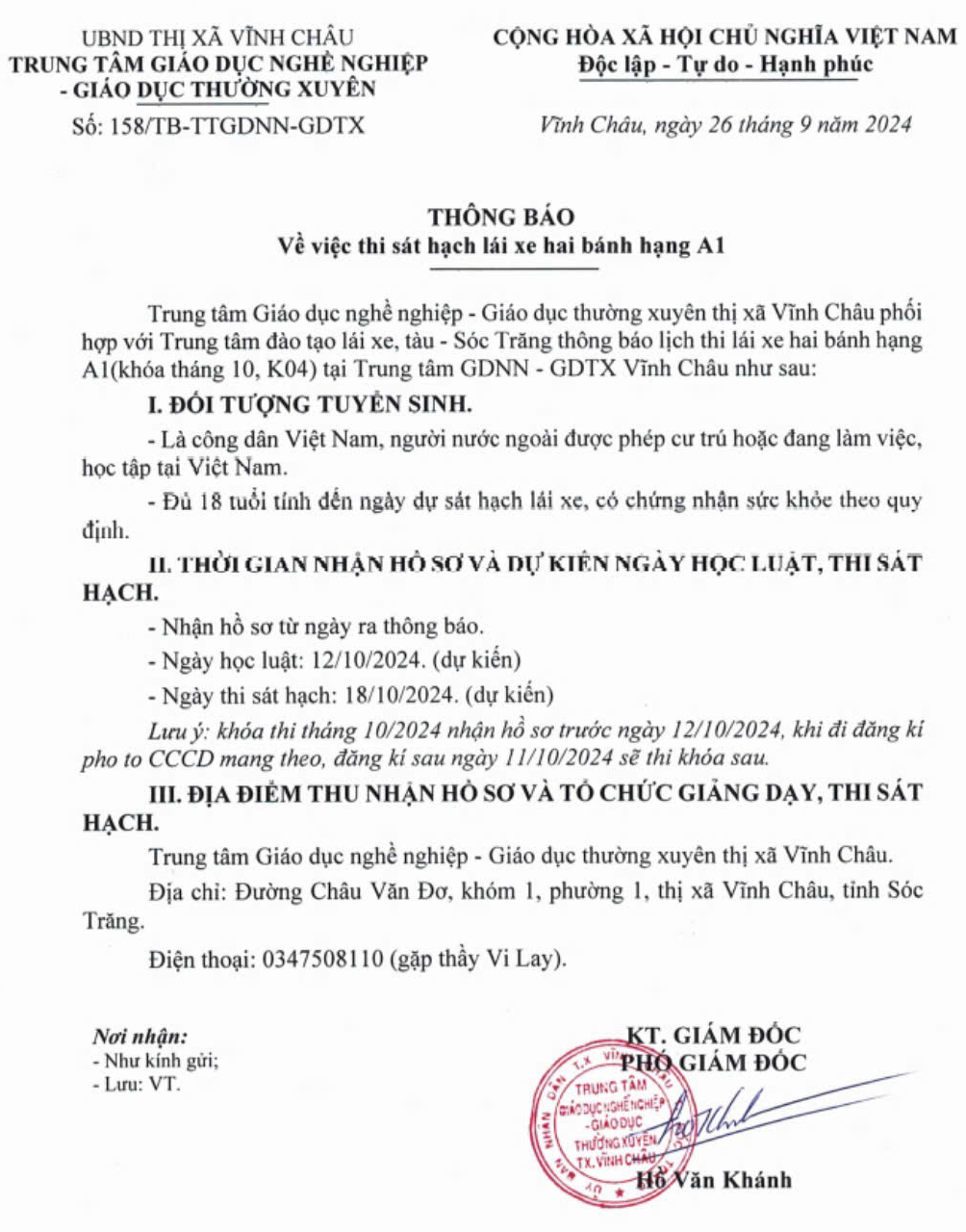 Lái xe hai bánh A1